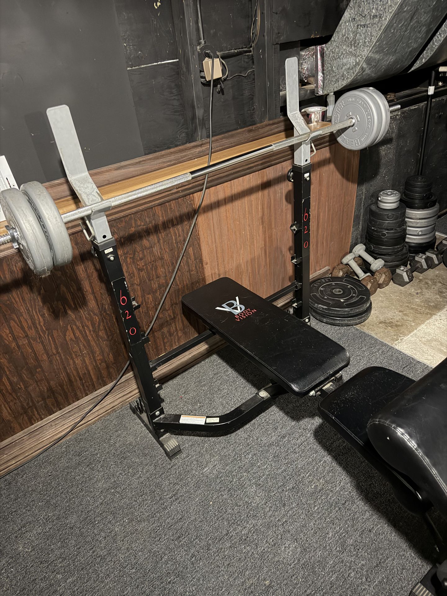 Body Vision Weight Bench & Leg Press set with weights