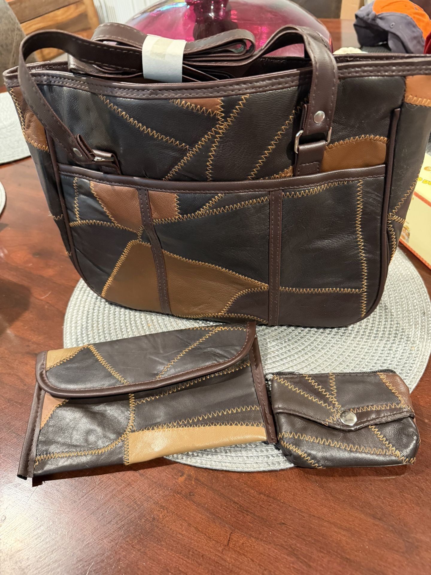 3-Piece Patched Tote Bag Set - photo 2