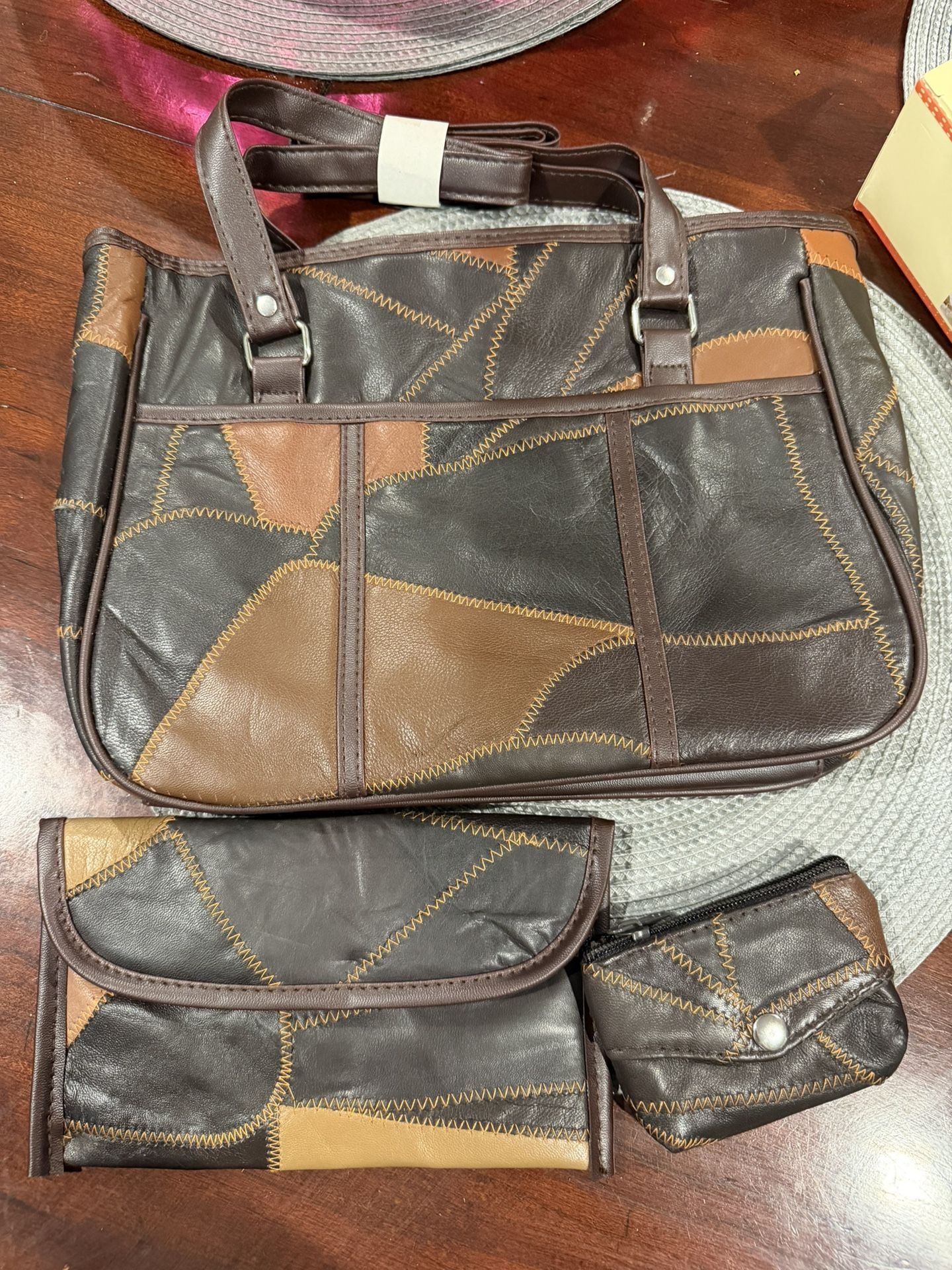 3-Piece Patched Tote Bag Set - photo 4