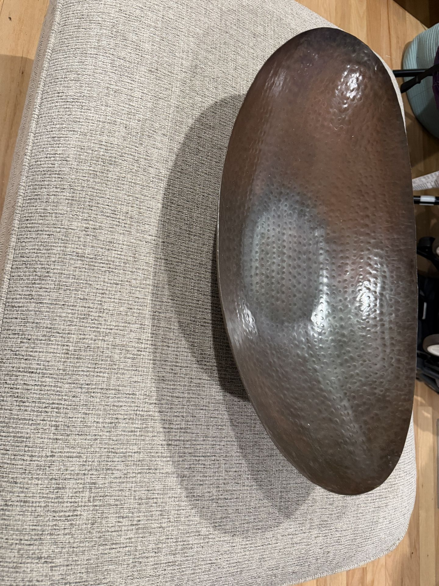 Oval Metal Bowl Bronze