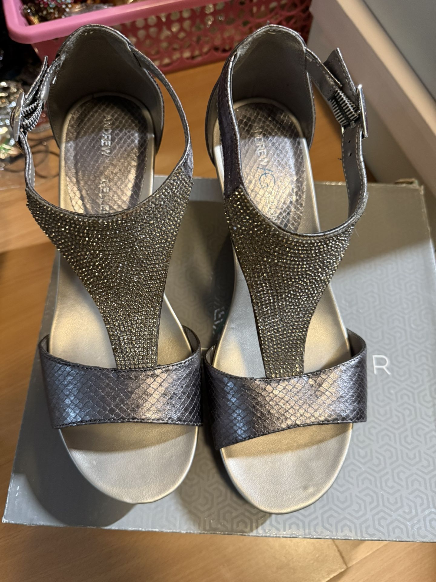 AG Arana Silver Shoes Size 8W