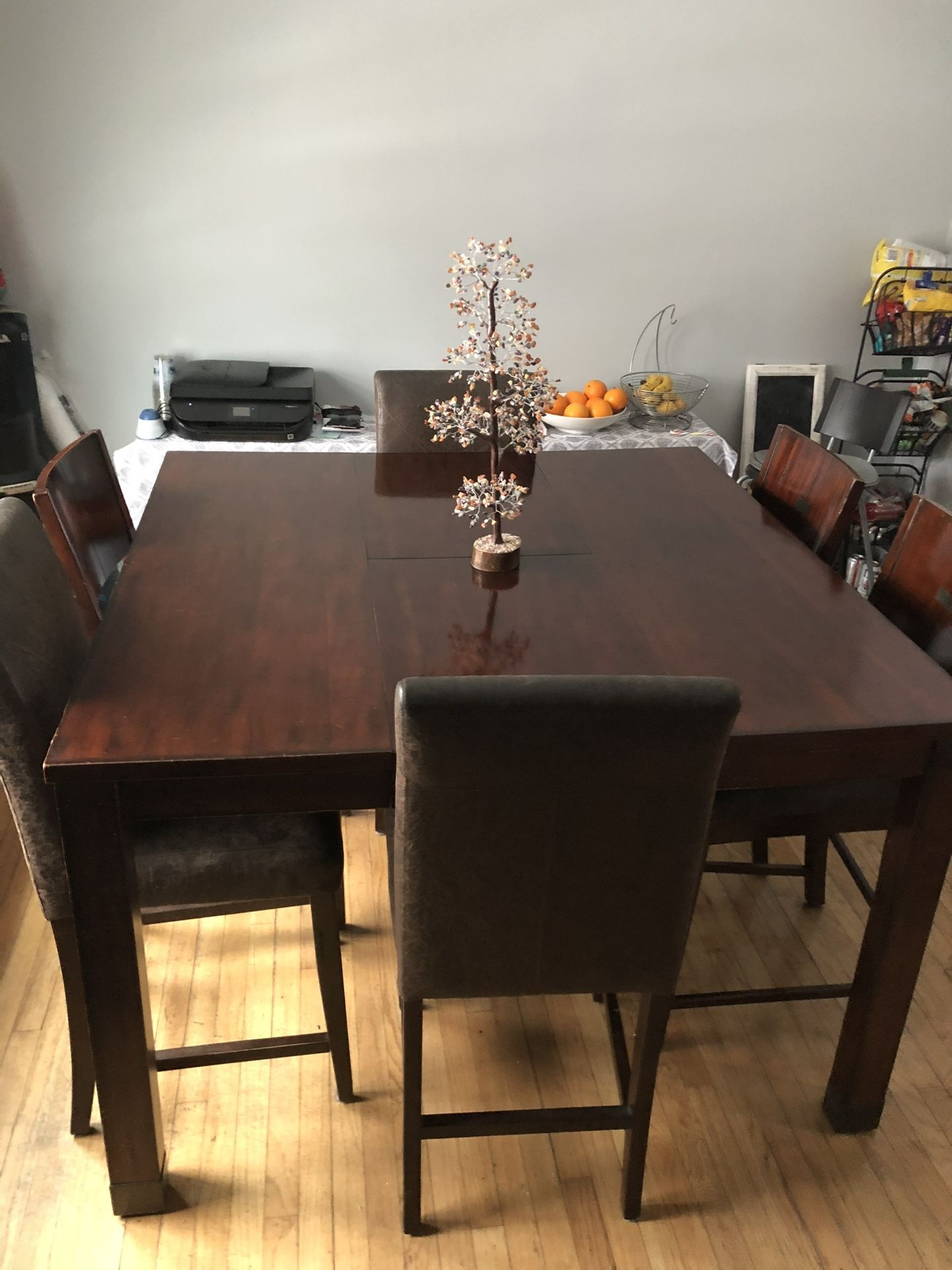 Counter Height Dining Room Table with Removable Leaf - photo 5
