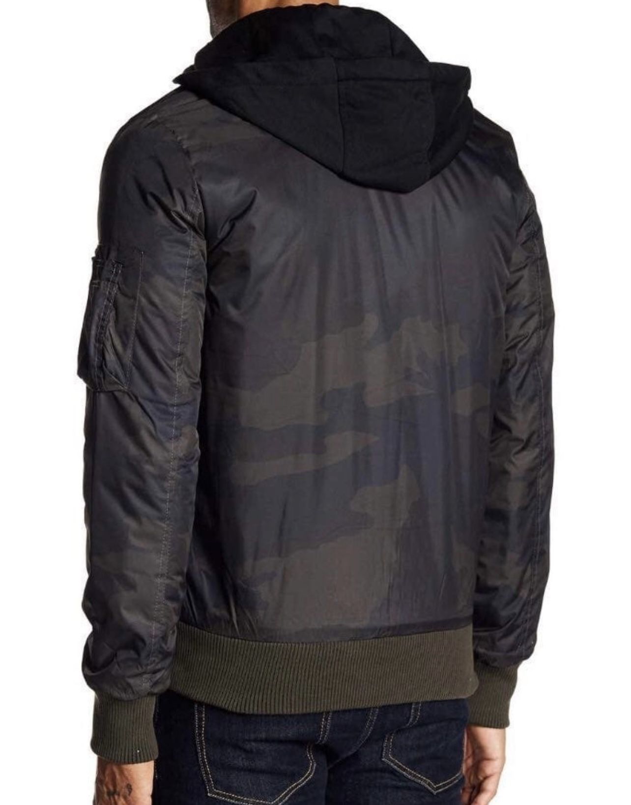 Flight patch hooded jacket olive camo - Sizes M, L, XL - photo 2