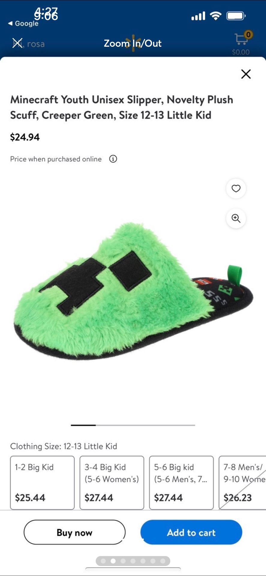 Slippers Size 5/6 Minecraft - photo 5
