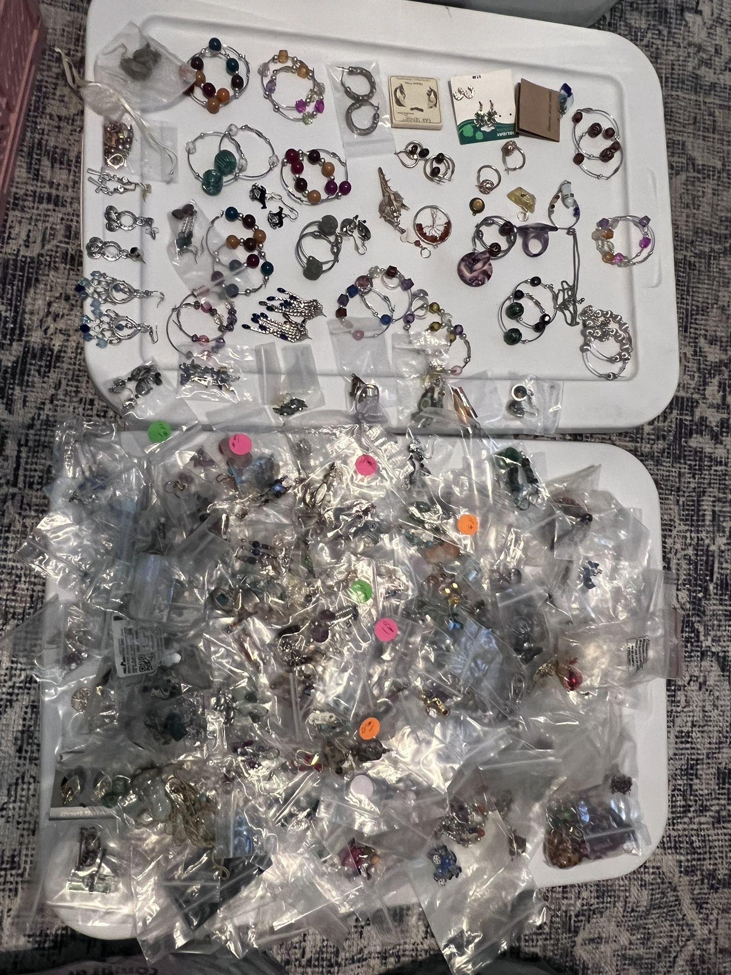 Jewelry Lot Over 100 Earrings Plus Pendants And Fashion Ring