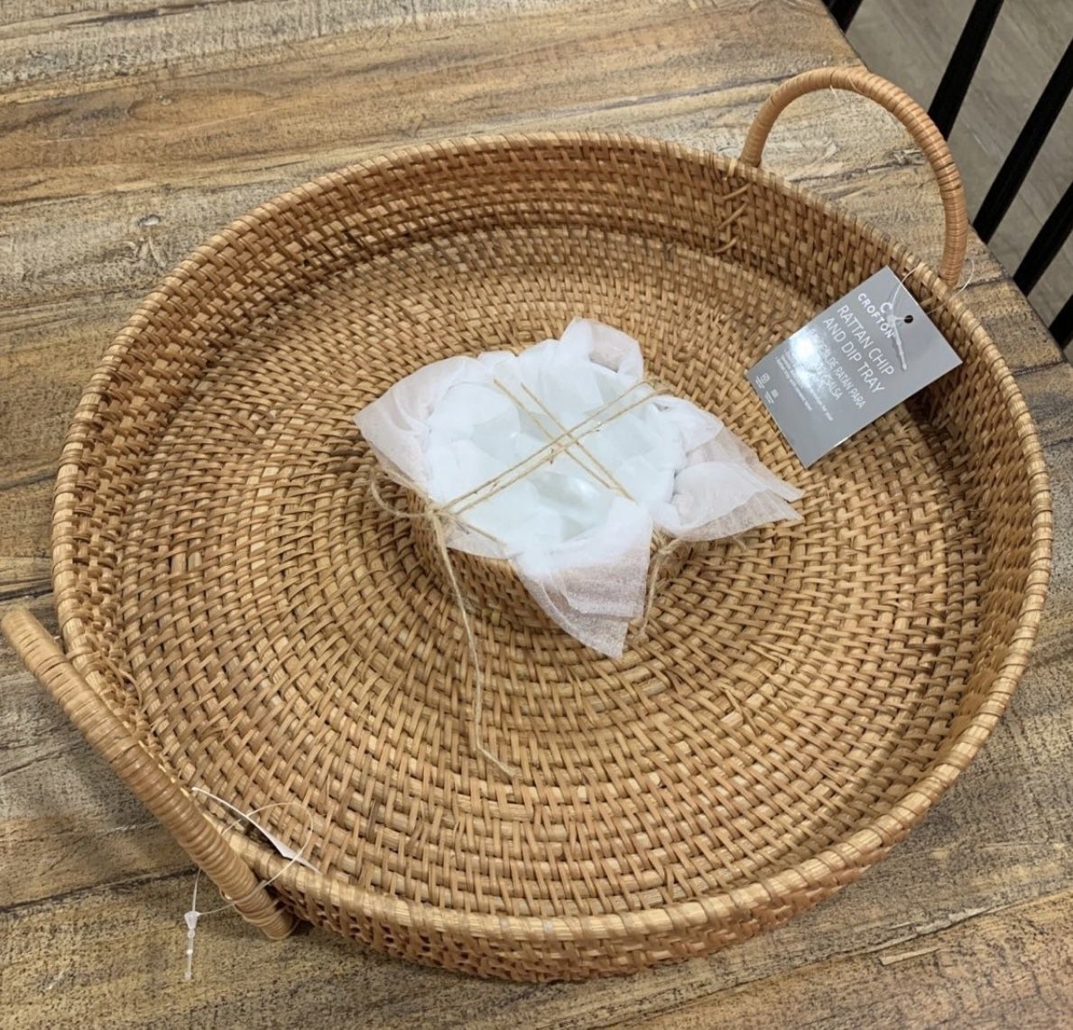 New Rattan Chip & Dip tray - photo 2