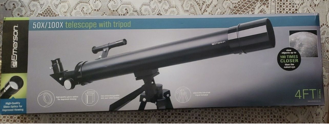 Emerson 50x / 100x Refraction Telescope With Tripod - photo 3