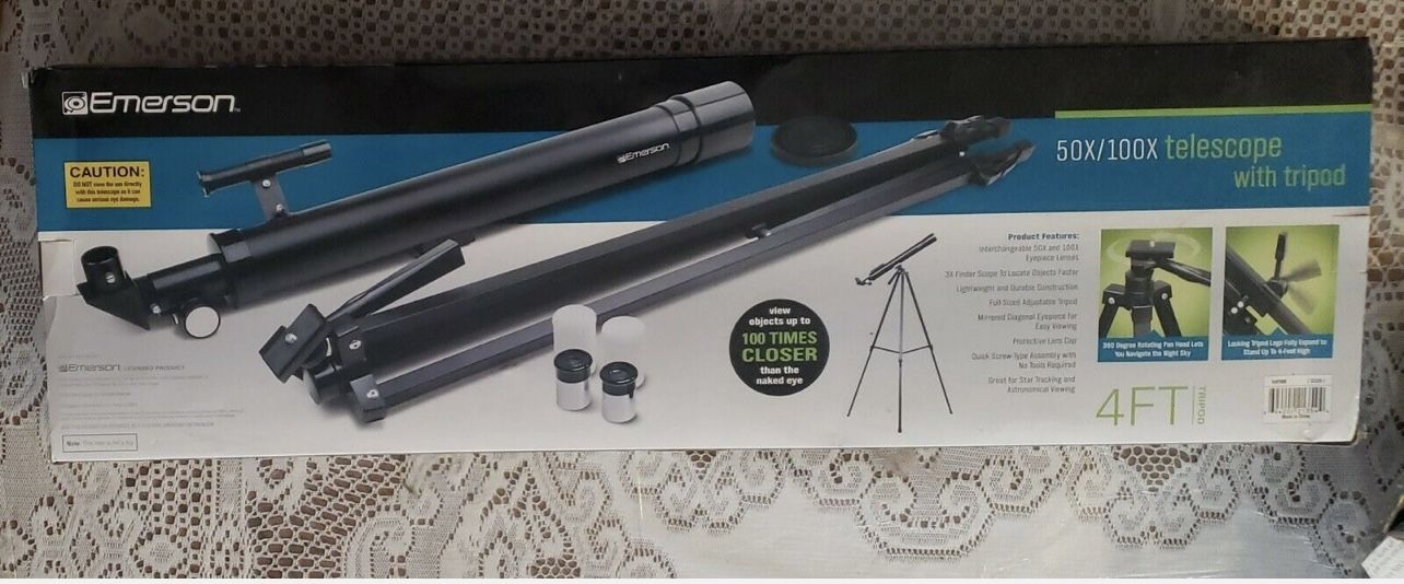 Emerson 50x / 100x Refraction Telescope With Tripod - photo 4