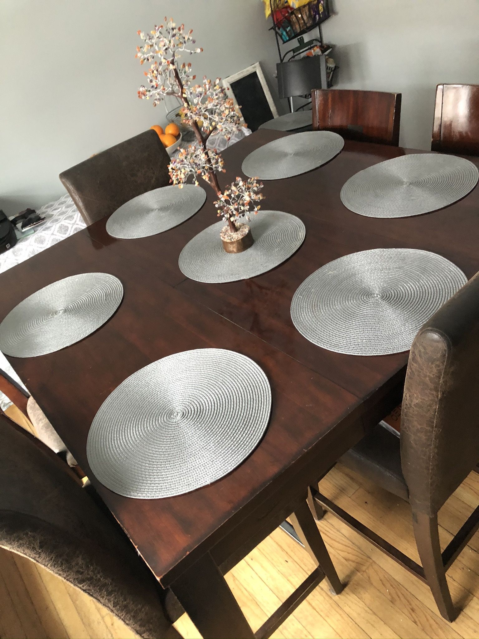 Counter Height Dining Room Table With 8 Chairs 54x54 3ft High