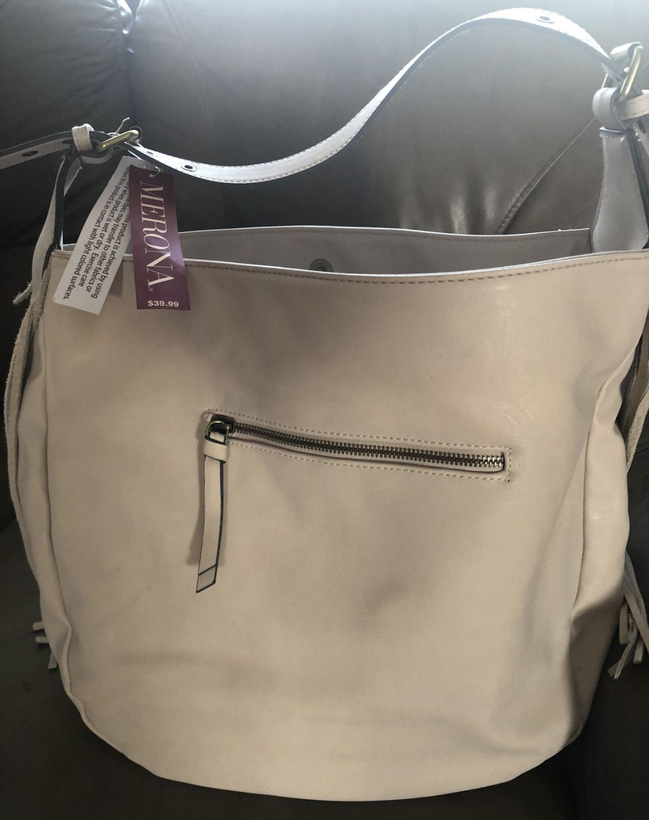 Merona Bag, light tan, large HOBO BAG! 18"W X 14"L - photo 2