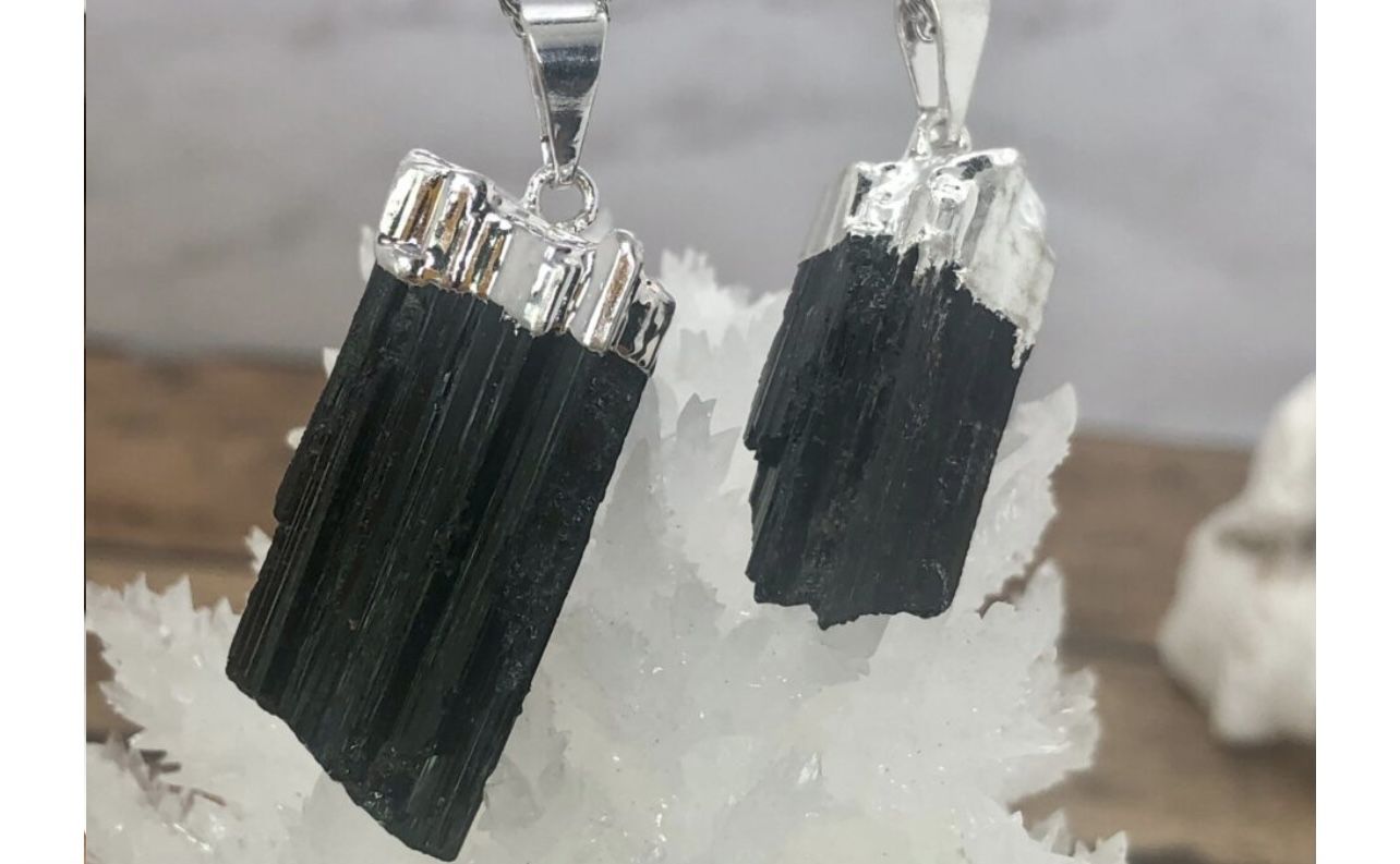 Black Tourmaline Pendant + Necklace