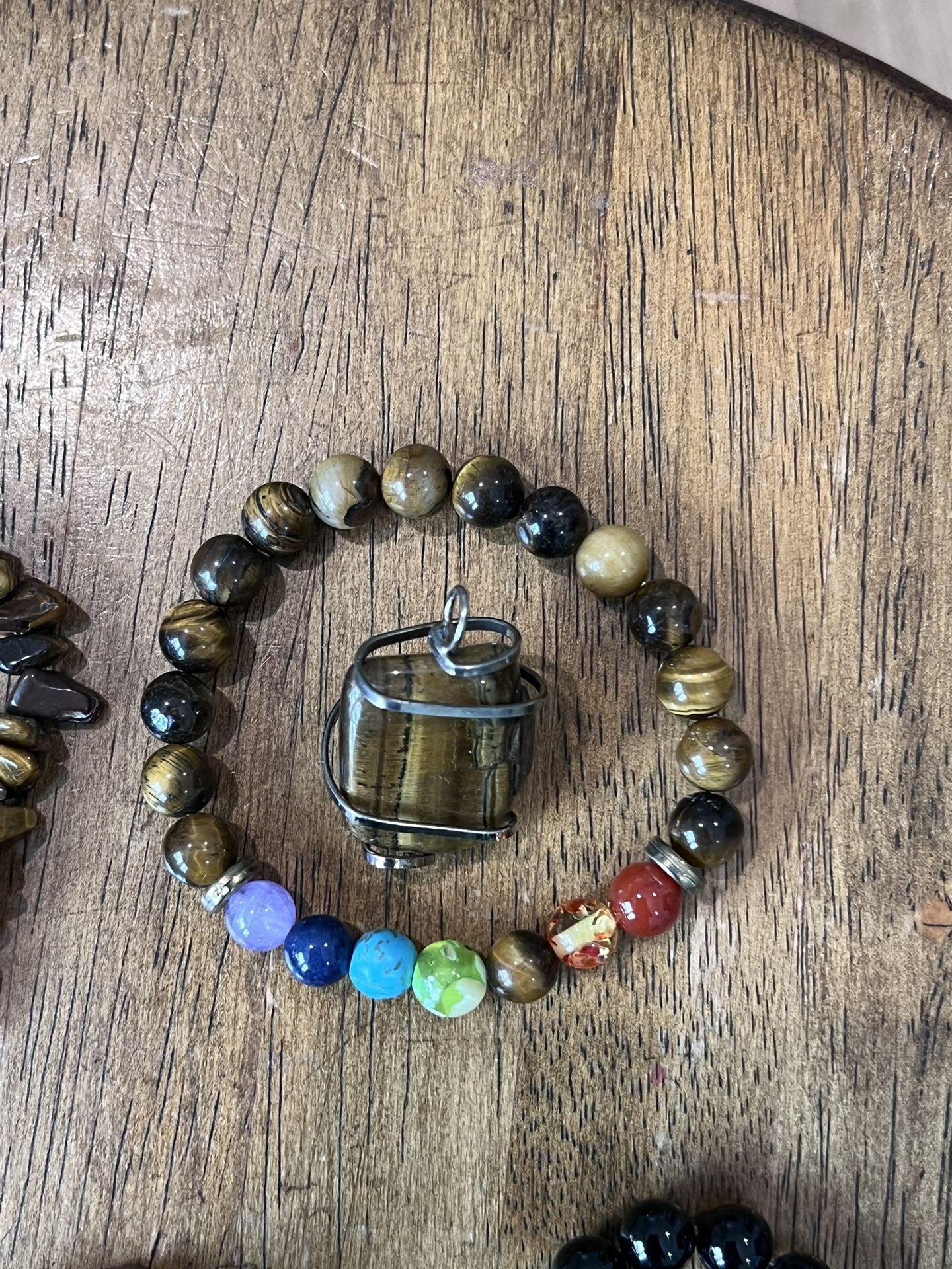 Black Tourmaline And Tiger Eye Quartz Bracelet And Pendant - photo 3