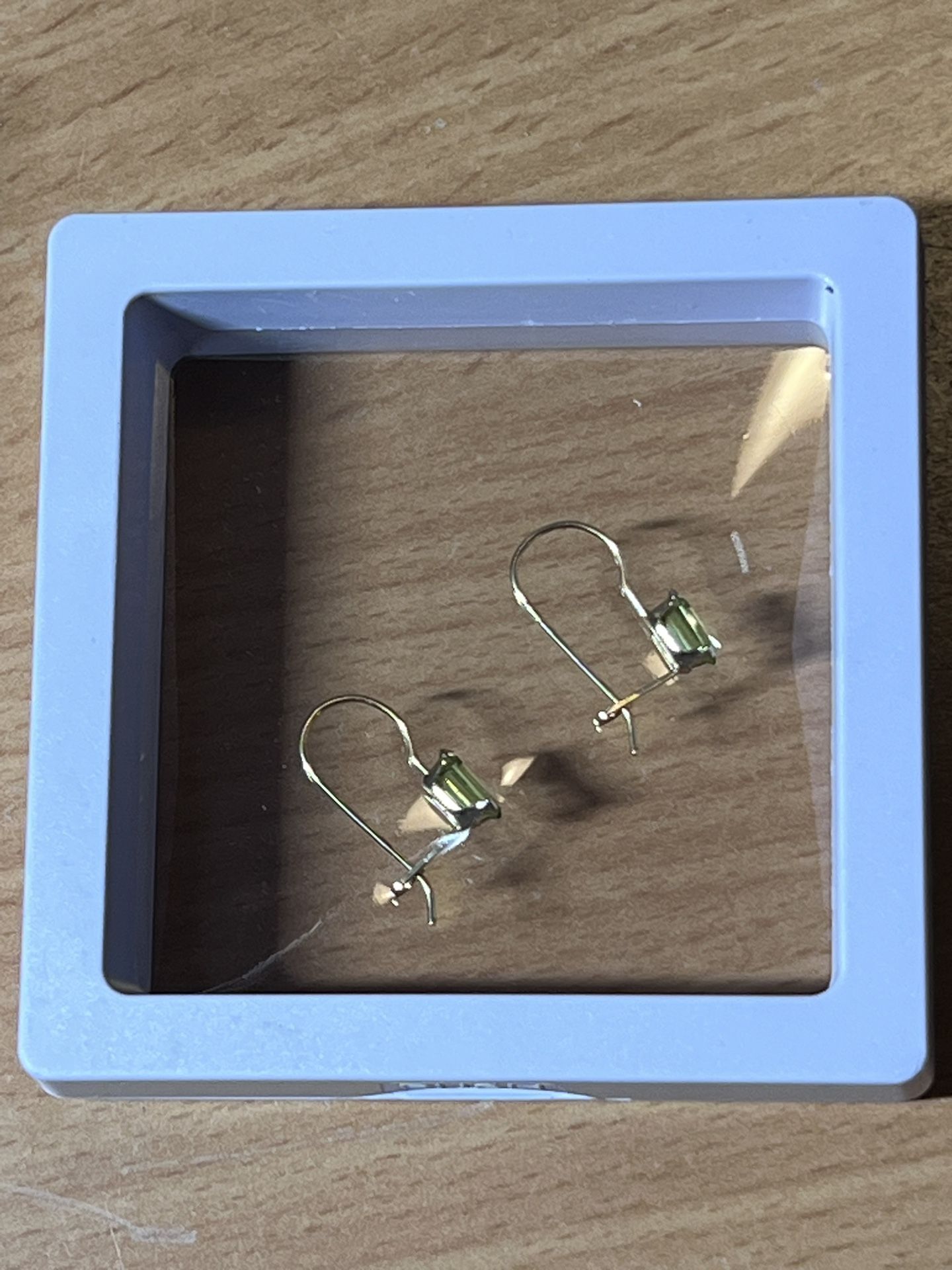 1.40ctw Green Peridot Drop Earrings 14k Yellow Gold Hook Posts - photo 3