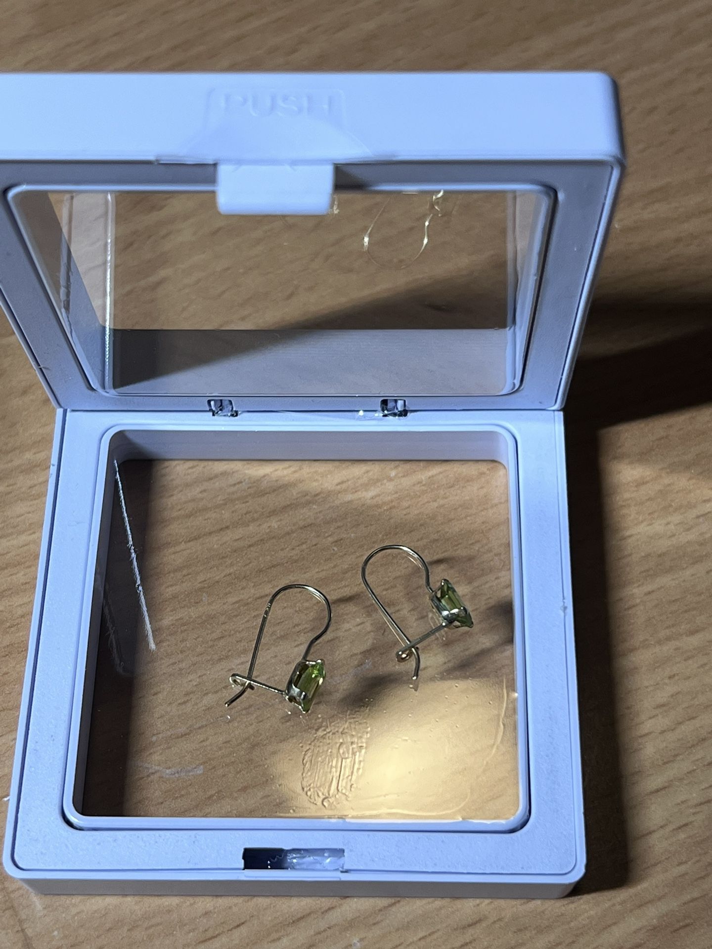 1.40ctw Green Peridot Drop Earrings 14k Yellow Gold Hook Posts - photo 4