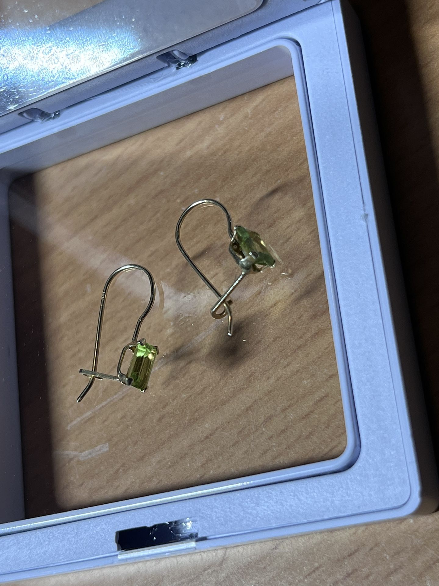 1.40ctw Green Peridot Drop Earrings 14k Yellow Gold Hook Posts - photo 5