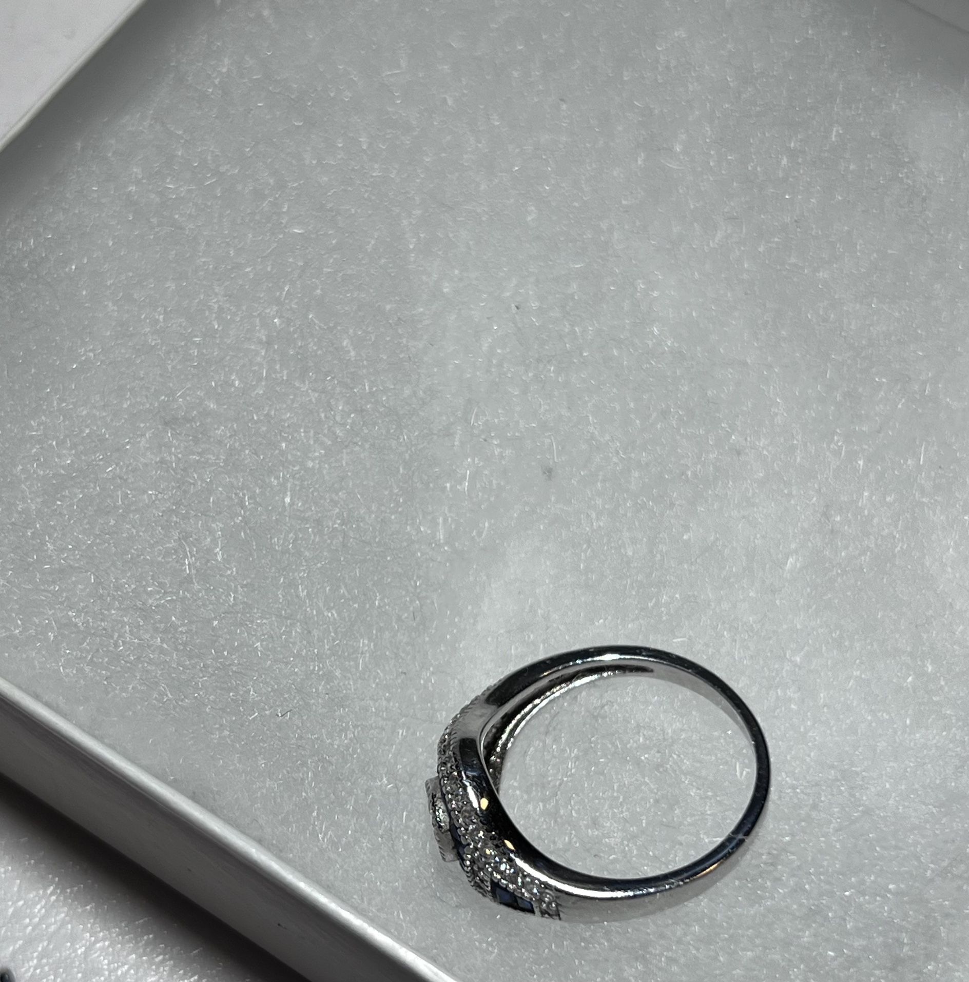 Art Deco Blue Spinel Ring Size 7 - photo 3