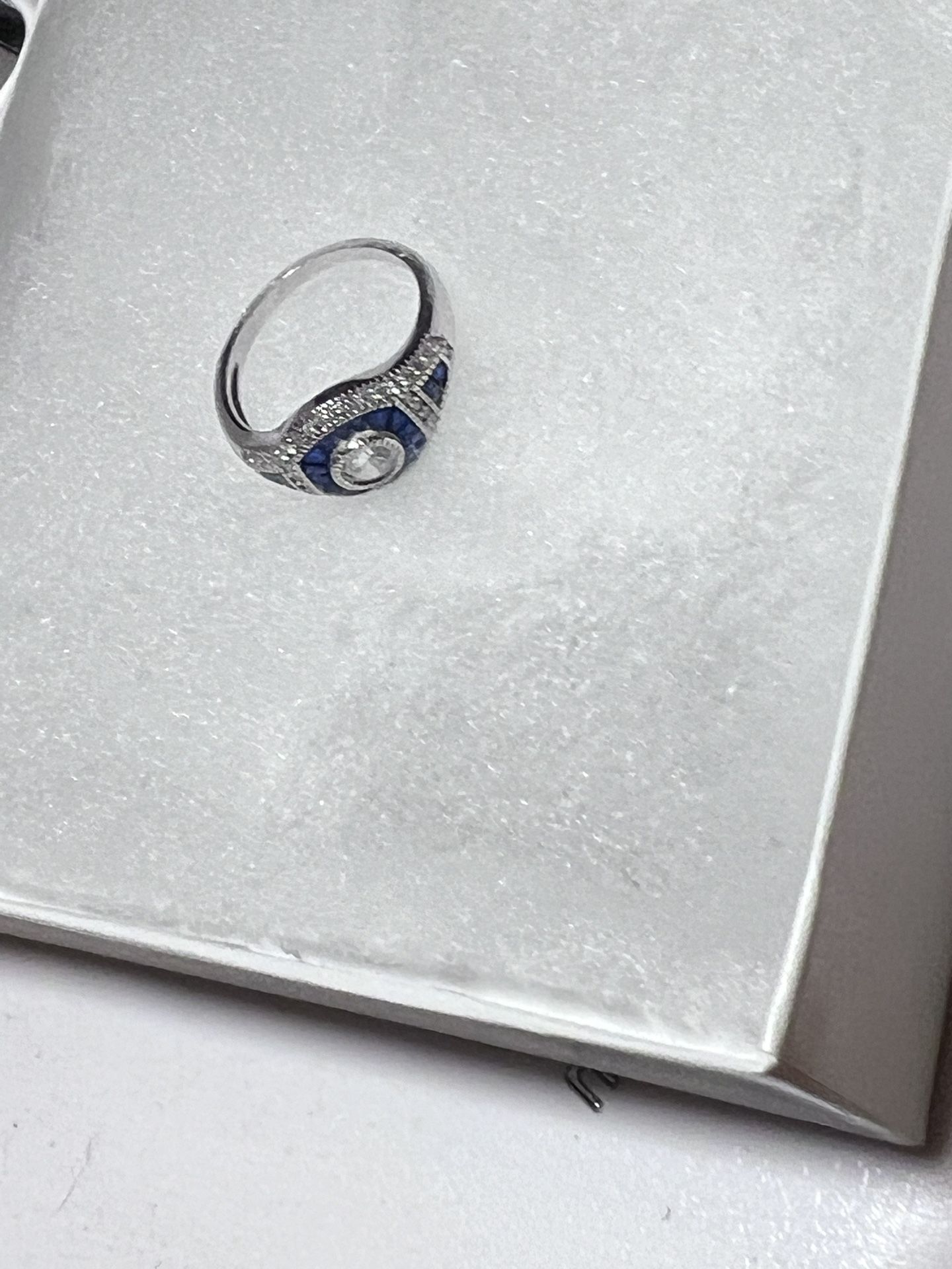 Art Deco Blue Spinel Ring Size 7 - photo 4