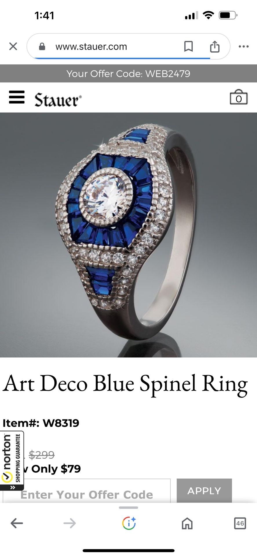 Art Deco Blue Spinel Ring Size 7 - photo 5