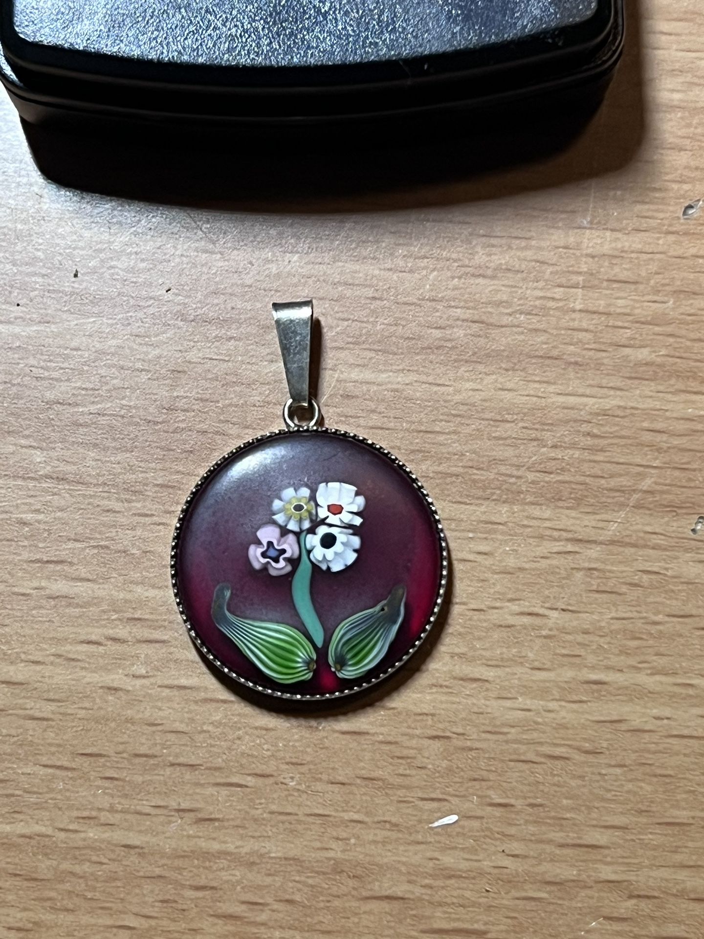 925 Sterling Silver Pendant Millefiori