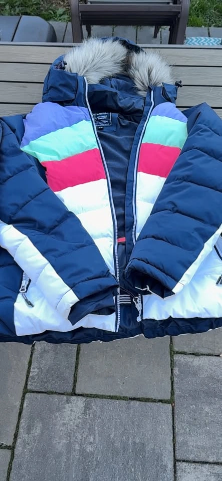 Blue Winter Jacket with Fur Hood and Snow Pants - photo 2