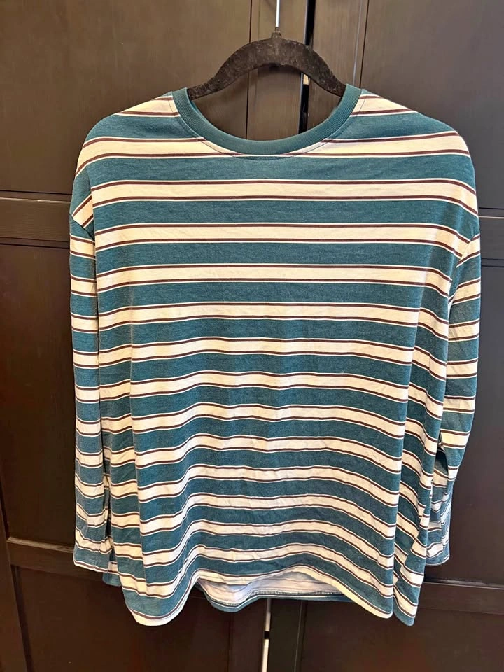 Striped boxy long sleeve, M