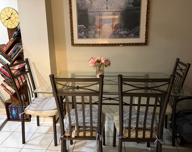 Dining table and chairs