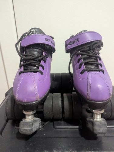 Riedell Dart Purple Black Quad Roller Skates 62mm Wheels