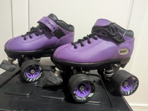Riedell Dart Purple Black Quad Roller Skates 62mm Wheels - photo 3
