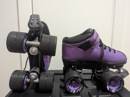 Riedell Dart Purple Black Quad Roller Skates 62mm Wheels - photo 5