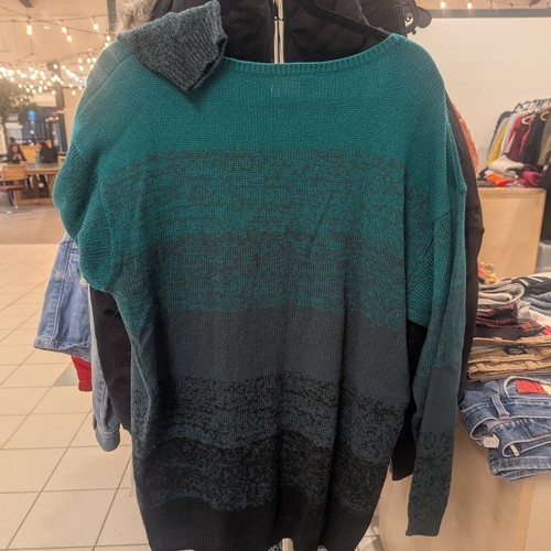Teal-Black Gradient Women's Sweater - photo 3