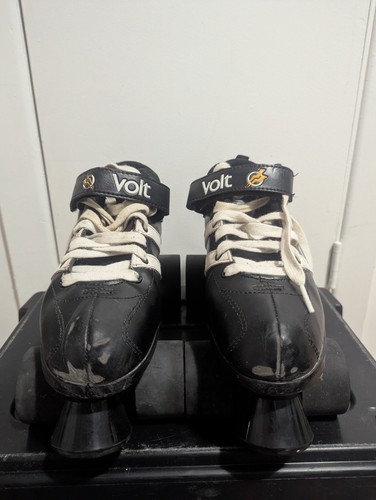 Riedell Volt Mens Size 8 Quad Roller Skates Black White