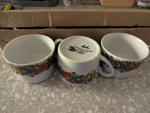 American Atelier Holiday Heritage 3352 Coffee Mugs Set of 3