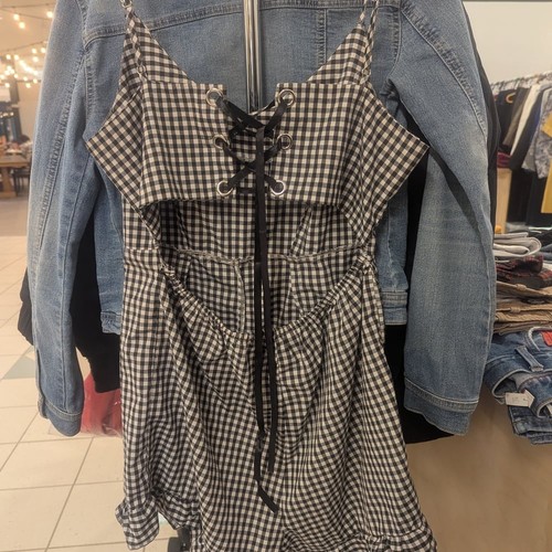 Black and White Gingham Romper - photo 2