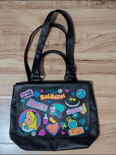 Loungefly Disney Alice in Wonderland Sticker Icons Satchel Bag - - photo 2