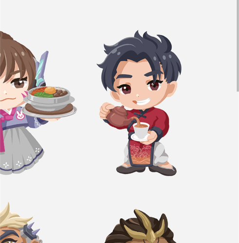 Blizzard Overwatch Cafe Rare Wuyang Chibi Anime Sticker