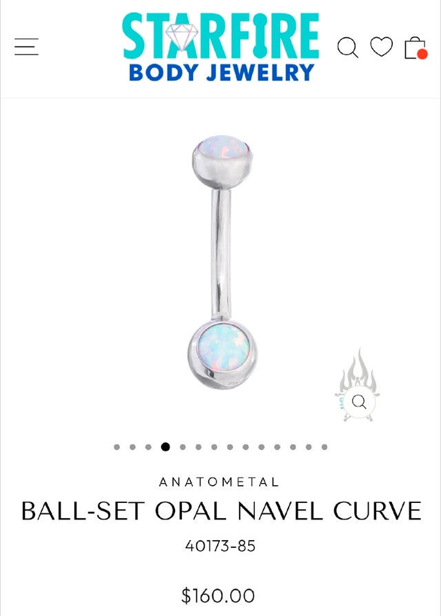 Anatometal Titanium Ball-Set Opal Navel Curve - photo 3