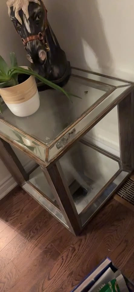 Wood Mirror Side Table - photo 2