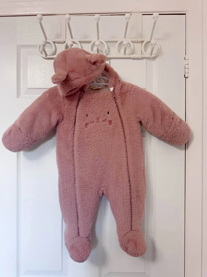 Baby Girl Winter Snowsuit Outerwear Jacket | Pink Hooded Fleece