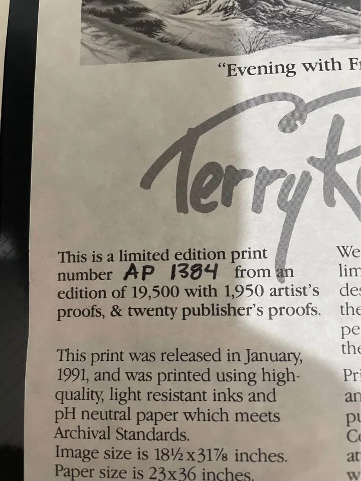 "Evening with Friends" by Terry Redlin Artists Proof COA image indicator(5)