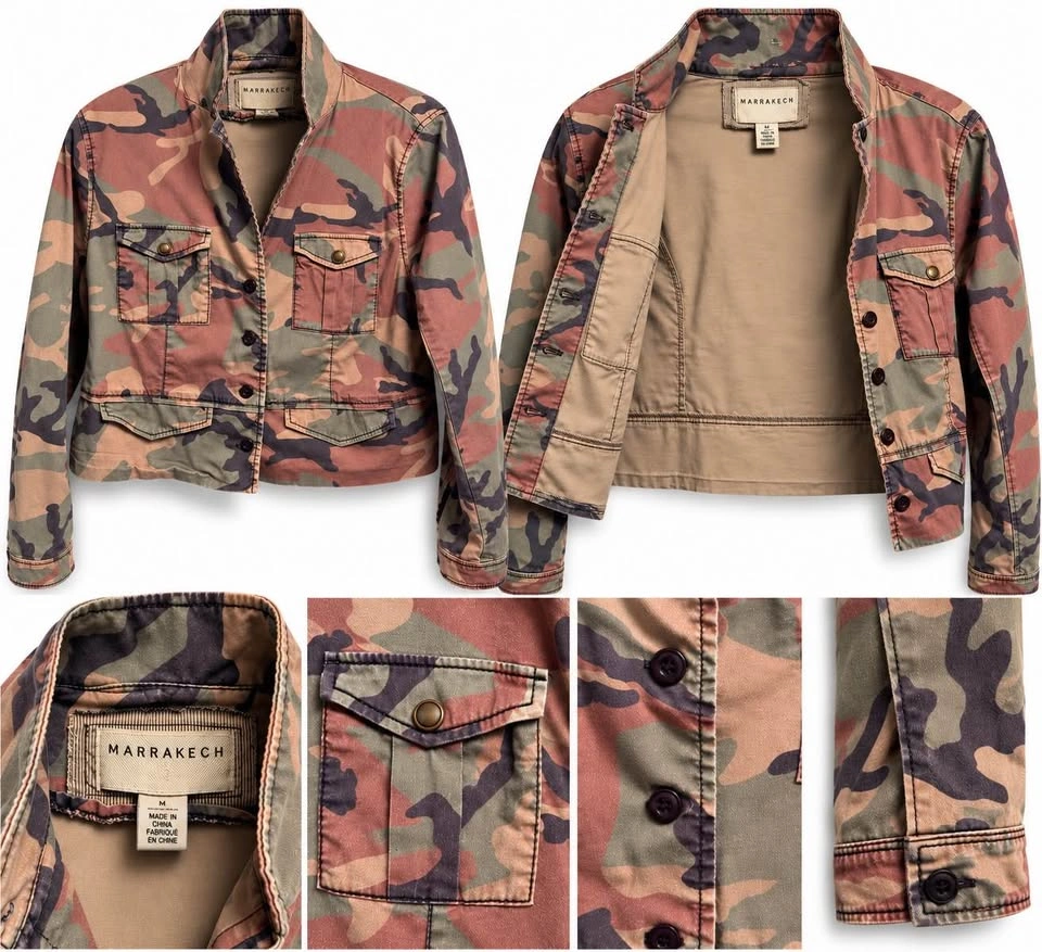 Marrakech Women’s Camouflage Cropped Jacket – Size Medium - photo 2