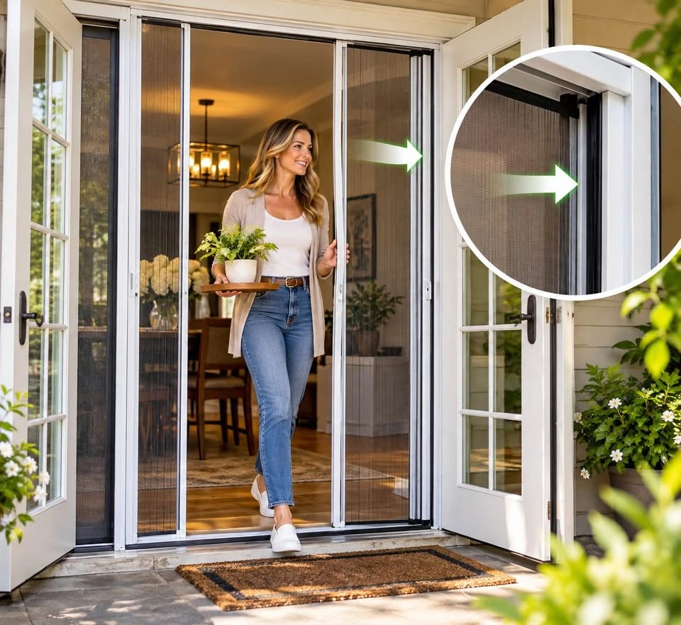 ODL BRISA Retractable Screen Door – Double French Doors – NEW - photo 2