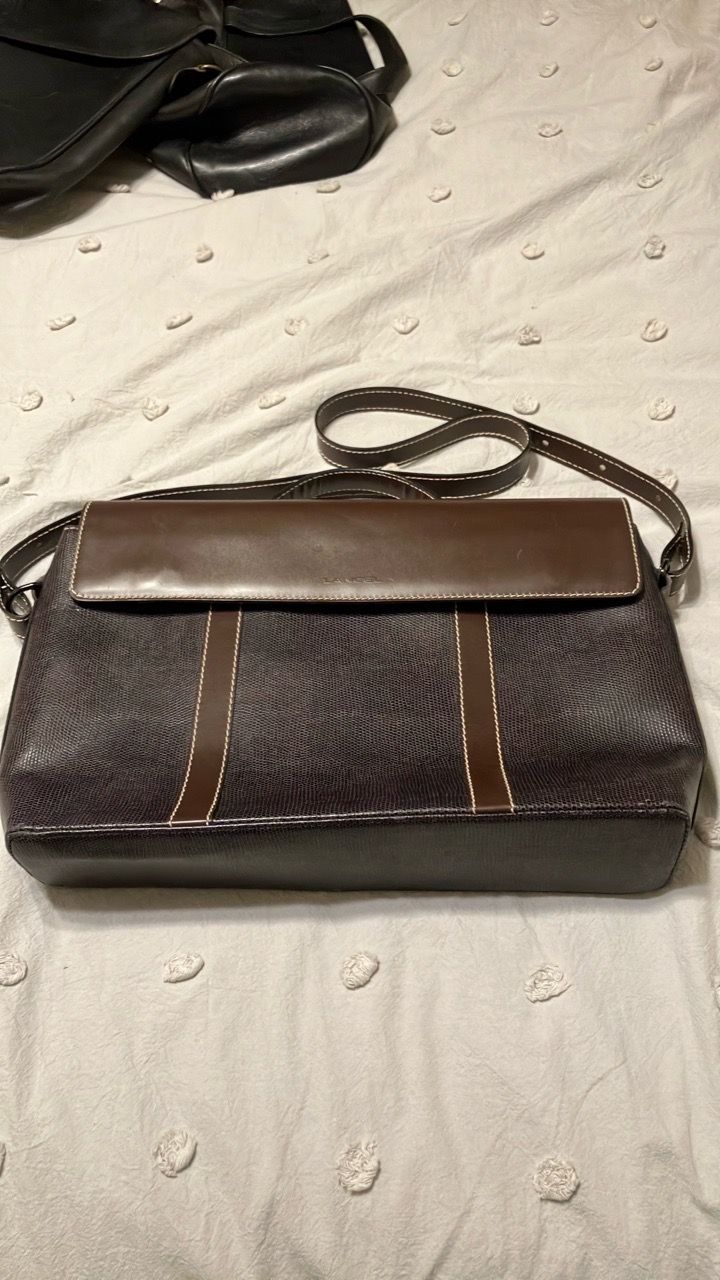 Lancel Paris Brown Leather Briefcase