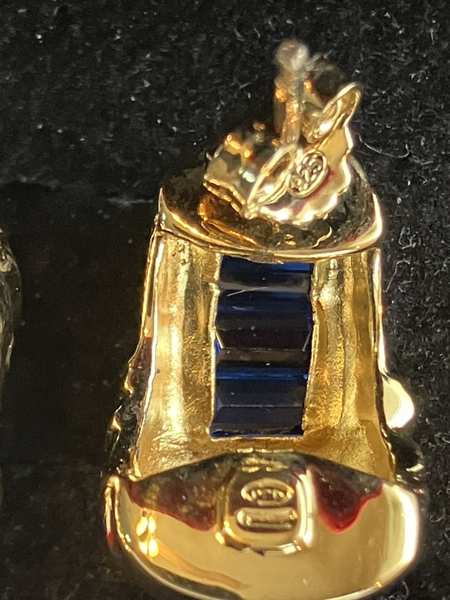 Stunning Italian Made 925 GF Sapphire Earrings - photo 2