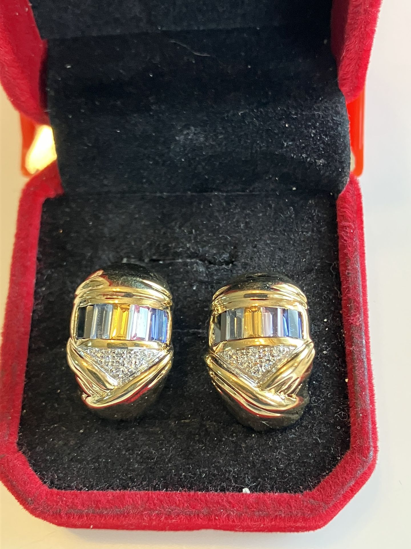 Beautiful Italian Made 925 GF And Semi-precious Stone Earrings