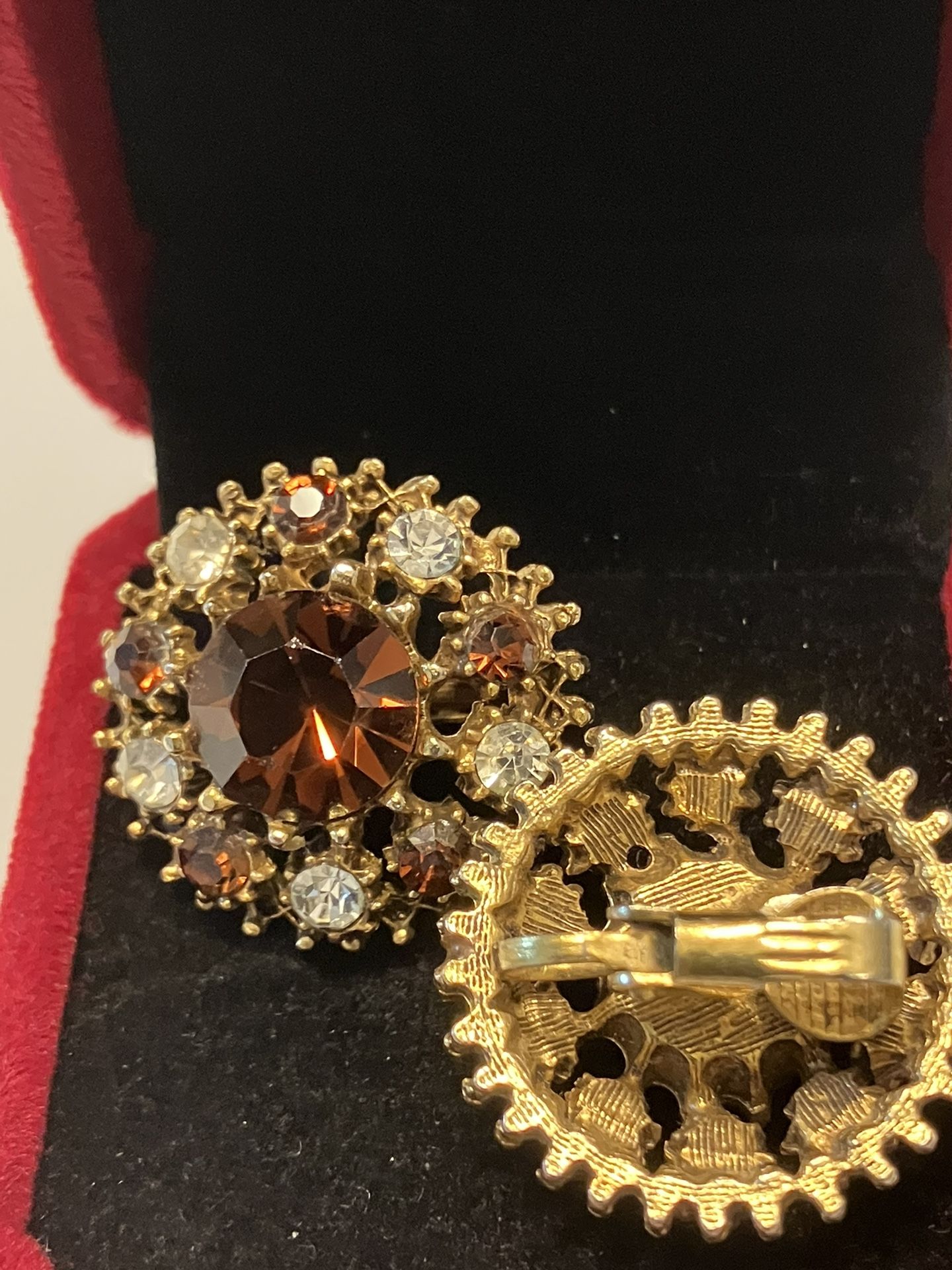 Gorgeous Vintage Costume Stone Clip Earrings - photo 2