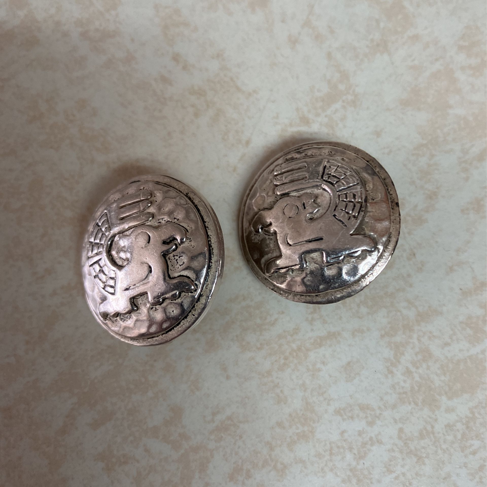 Vintage Coro 925 Quetzalcoatl Clip Earrings