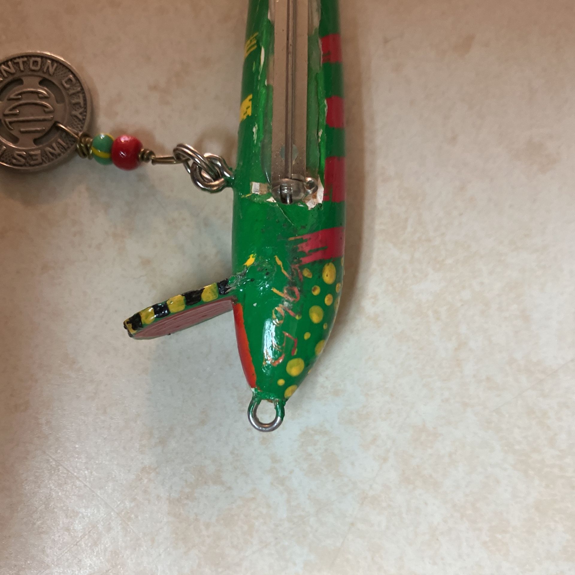 Funky Artist Designed Fish Lure Pin 3.5” Long - photo 2