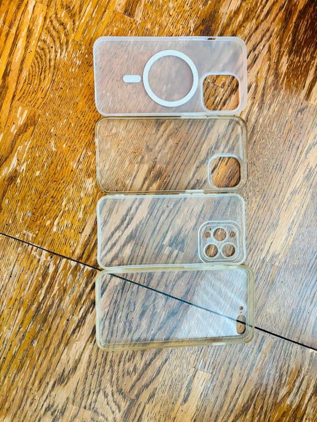 Lot of 4 Clear iPhone Cases – One MagSafe Case – No Cracks
