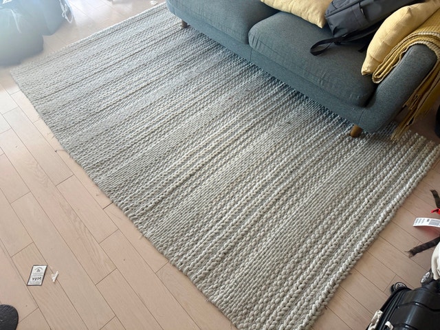 Area Rug – 8ft x 5ft, Grey & Ivory Knit, Great Price - photo 3