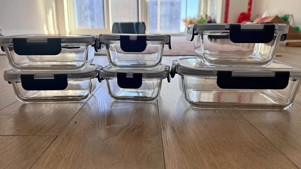 6-Piece Glass Food Storage Containers with Lids
